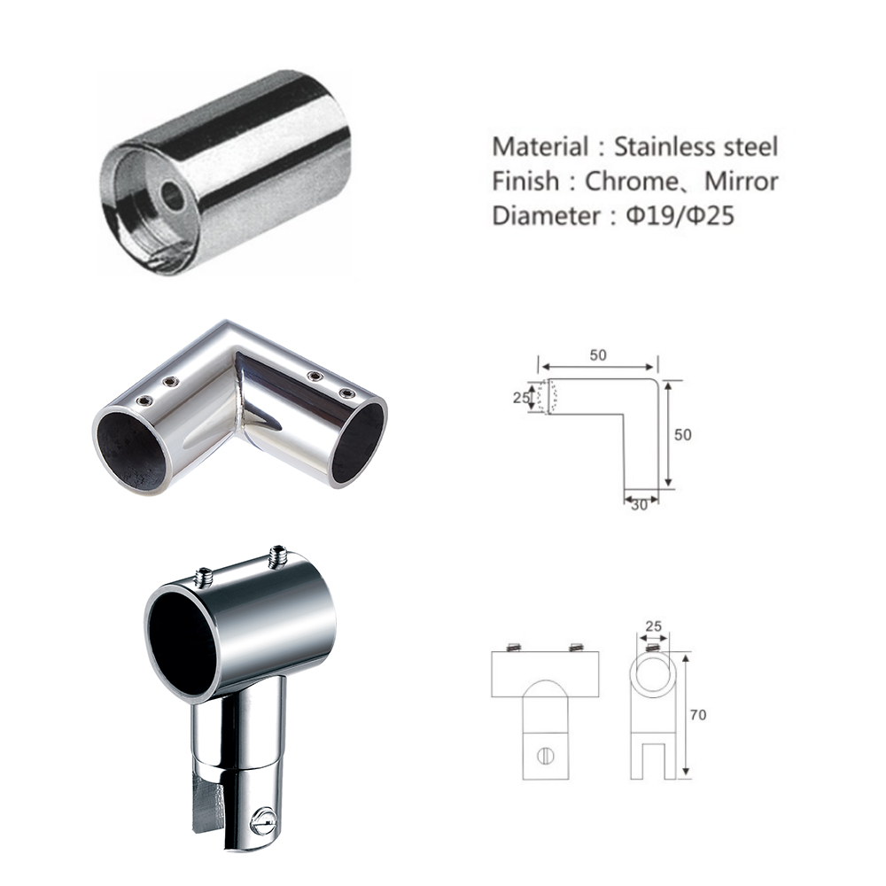 KD3002K Heavy Duty Rectangular Hinge Hardware Clamps Silicone Seal Strip Shower Door