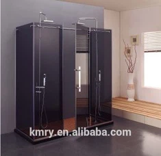 Puerta de ducha doble de pivote sin marco, lujo de 5 pies de ancho, vidrio de 3/8 pulgadas, acabado cromado (KK8008)