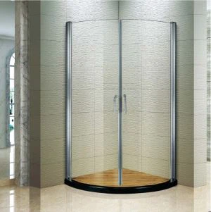 Puertas de ducha de doble pivote de esquina sin marco, puerta de ducha de 38 pulgadas, acabado cromado pulido (KK3048)