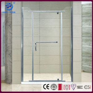 Pantalla de ducha de baño de pivote de álcove semi enmarcado, con 3 paneles de vidrio y hardware cromado (KD3005)