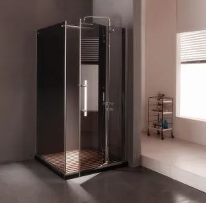 Puertas de ducha de vidrio con bisagras sin enmarcadas cuadradas