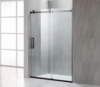 Pantalla de ducha de puerta corredera negra doble