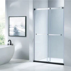Baño de ducha de vidrio transparente