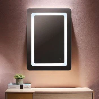 Espejo de maquillaje LED montado en la pared